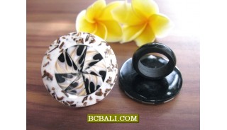 Balinese Seashells Finger Rings Resin Motif 